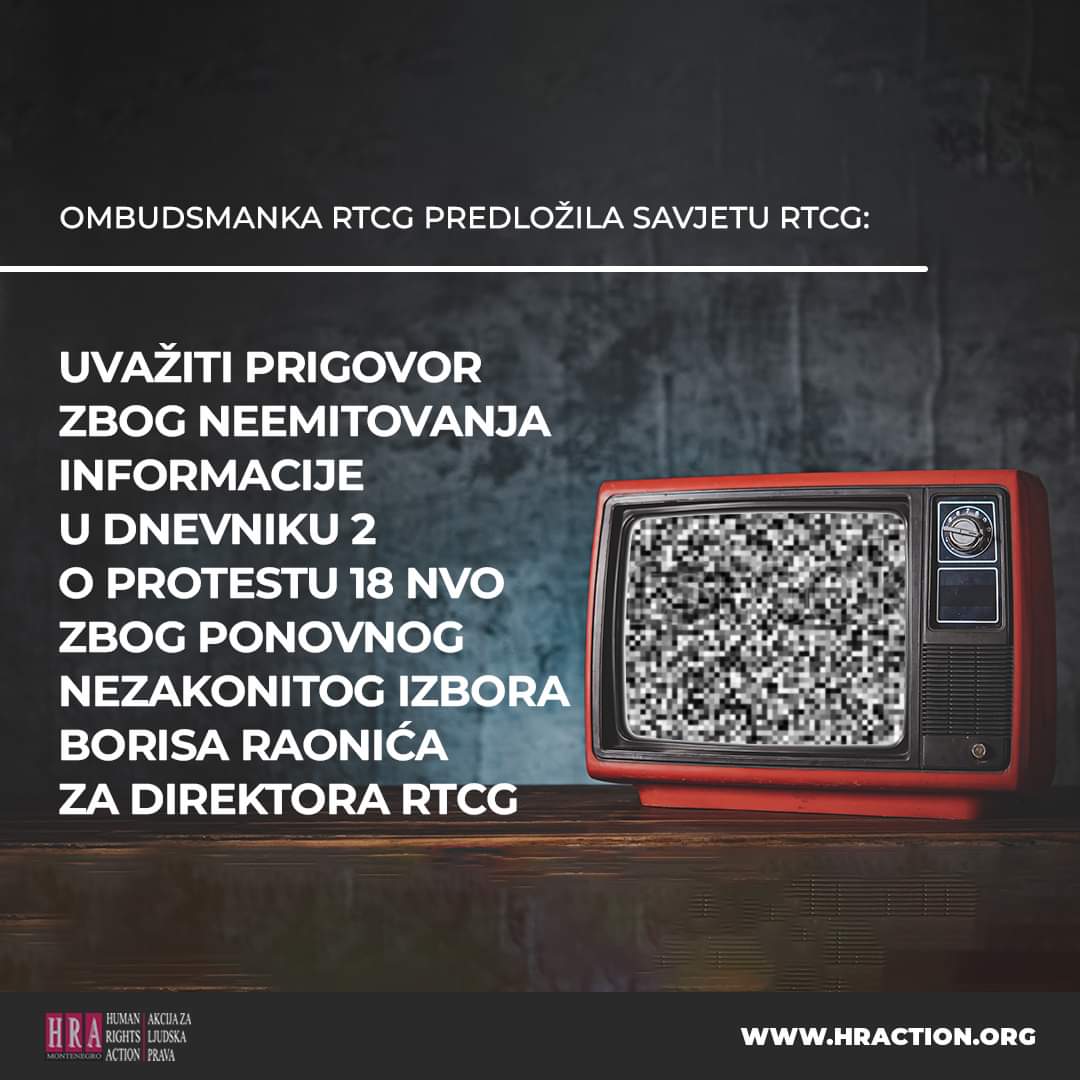 Ombudsmanka RTCG predložila Savjetu RTCG: Uvažiti prigovor zbog ...